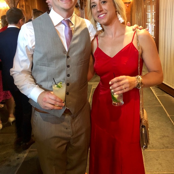 Red long dress - Picture 3 of 3